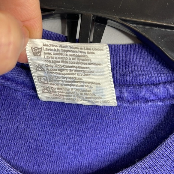 Vintage 90s Men’s Single Stitch Snow Leopard Graphic T-Shirt Indigo Blue Crew L - Picture 8 of 11